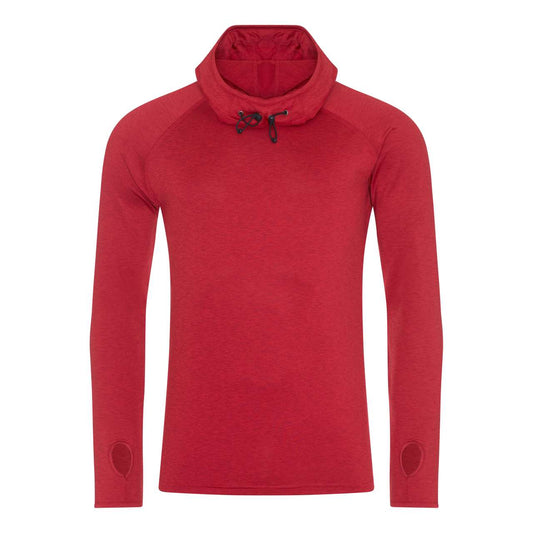 MENS COOL COWL NECK TOP - Red Melange - colorimageurl