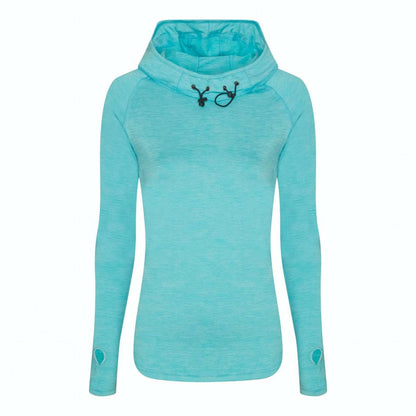 WOMEN'S COOL COWL NECK TOP - Ocean Melange - colorimageurl