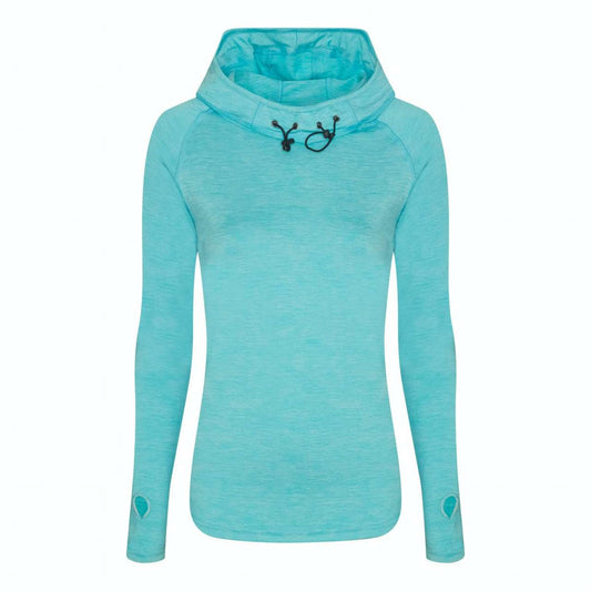 WOMEN'S COOL COWL NECK TOP - Ocean Melange - colorimageurl