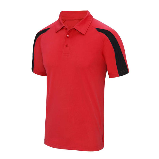 CONTRAST COOL POLO - Fire Red/Arctic White - colorimageurl