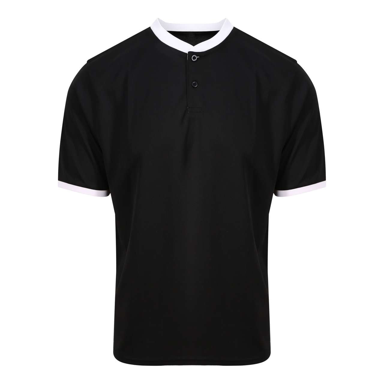 COOL STAND COLLAR SPORTS POLO - Jet Black/Arctic White - Main