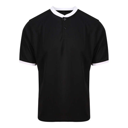 COOL STAND COLLAR SPORTS POLO - Jet Black/Arctic White - Main