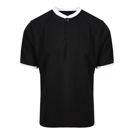 COOL STAND COLLAR SPORTS POLO - Jet Black/Arctic White - Main