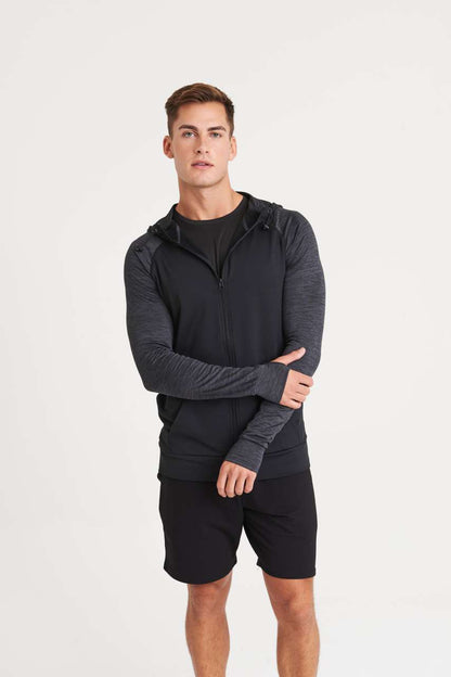 MEN'S COOL CONTRAST ZOODIE - Grey/Grey Melange - modelimageurl