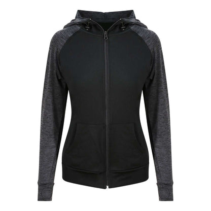 WOMEN'S COOL CONTRAST ZOODIE - Black/Black Slate Melange - colorimageurl