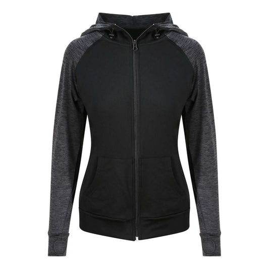 WOMEN'S COOL CONTRAST ZOODIE - Black/Black Slate Melange - colorimageurl
