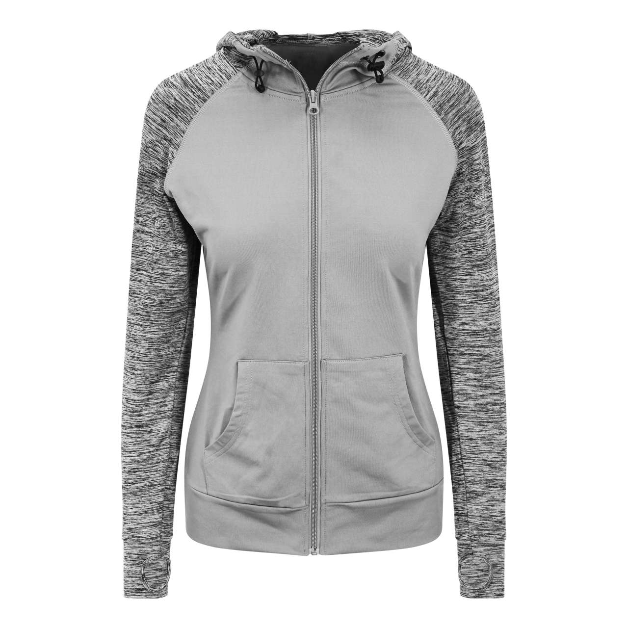 WOMEN'S COOL CONTRAST ZOODIE - Grey/Grey Melange - colorimageurl