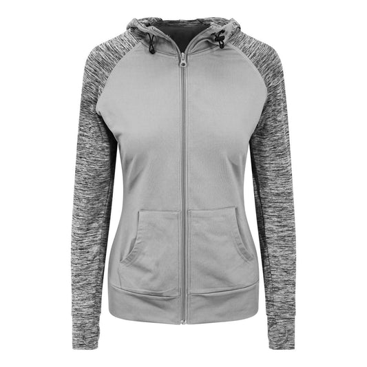 WOMEN'S COOL CONTRAST ZOODIE - Grey/Grey Melange - colorimageurl
