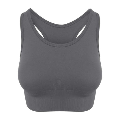 WOMEN'S COOL SEAMLESS CROP TOP - Iron Grey - colorimageurl