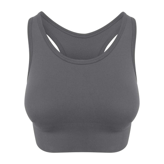 WOMEN'S COOL SEAMLESS CROP TOP - Iron Grey - colorimageurl