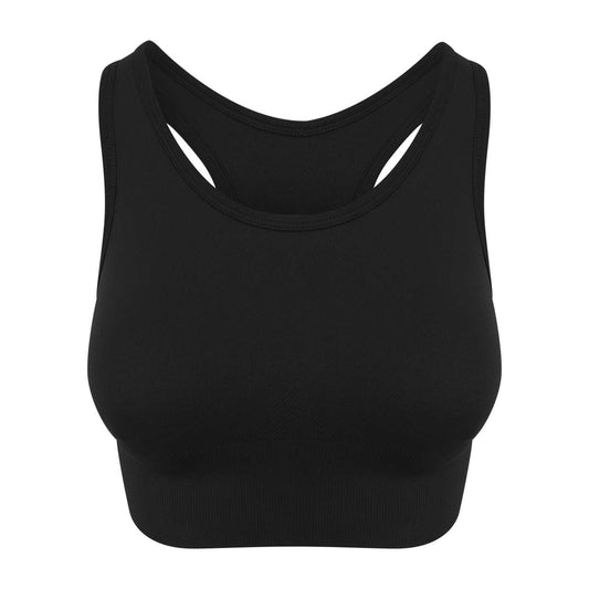 WOMEN'S COOL SEAMLESS CROP TOP - Jet Black - colorimageurl