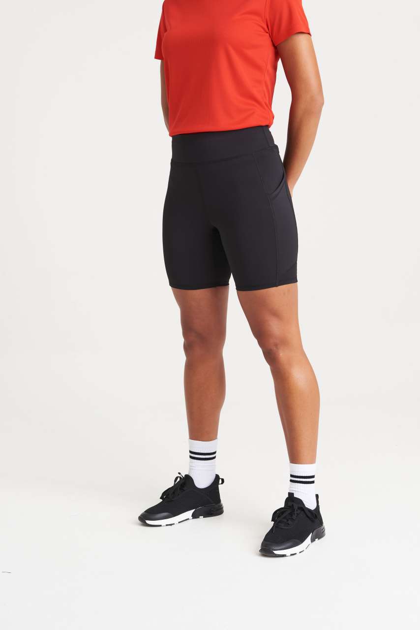 WOMEN'S RECYCLED TECH SHORTS - Jet Black - modelimageurl