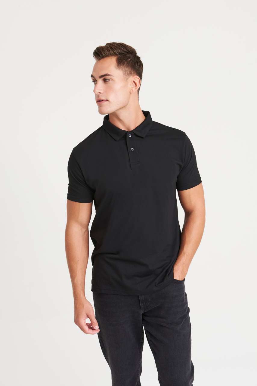 TRI-BLEND POLO - Heather Black - modelimageurl