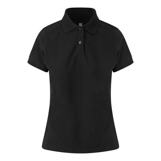 WOMEN'S STRETCH POLO - Black - colorimageurl