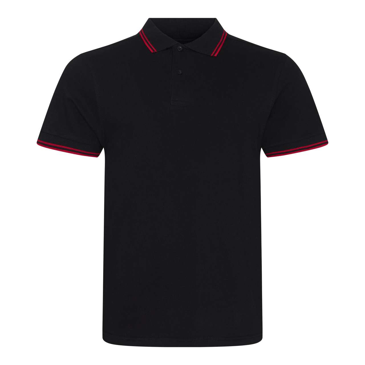 STRETCH TIPPED POLO - Black/Red - colorimageurl