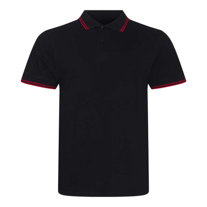 STRETCH TIPPED POLO - Black/Red - colorimageurl