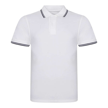 STRETCH TIPPED POLO - White/Navy - colorimageurl