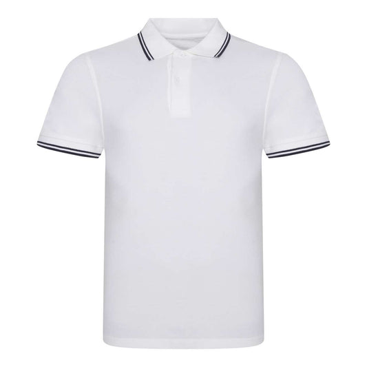 STRETCH TIPPED POLO - White/Navy - colorimageurl