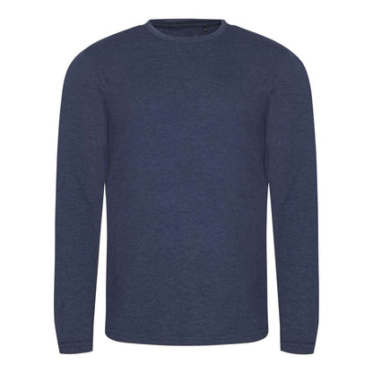 LONG SLEEVE TRI-BLEND T - Heather Navy - colorimageurl