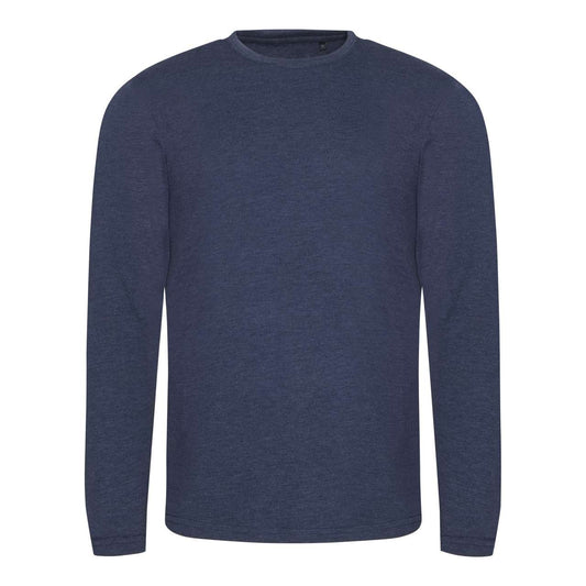 LONG SLEEVE TRI-BLEND T - Heather Navy - colorimageurl