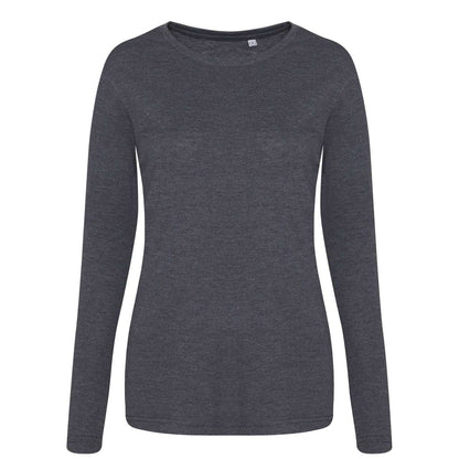 LONG SLEEVE GIRLIE TRI-BLEND T - Heather Charcoal - colorimageurl