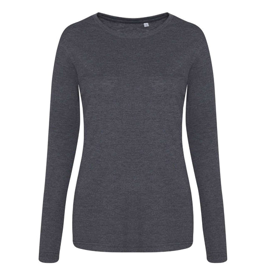 LONG SLEEVE GIRLIE TRI-BLEND T - Heather Charcoal - colorimageurl