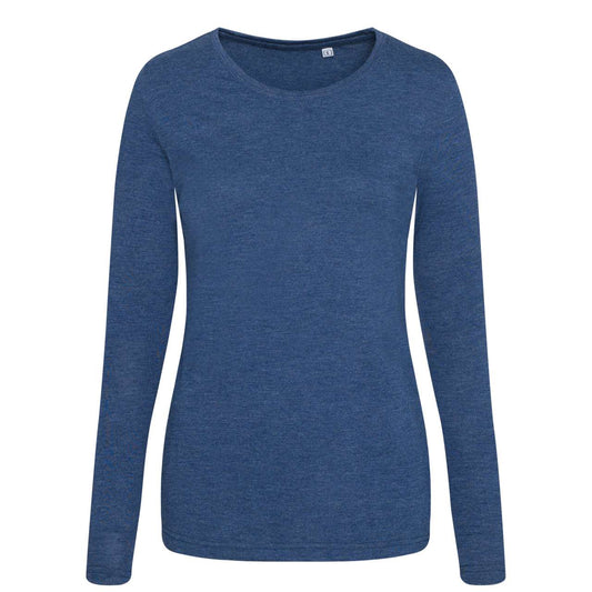 LONG SLEEVE GIRLIE TRI-BLEND T - Heather Navy - colorimageurl