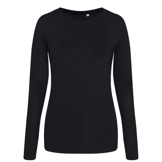 LONG SLEEVE GIRLIE TRI-BLEND T - Solid Black - colorimageurl