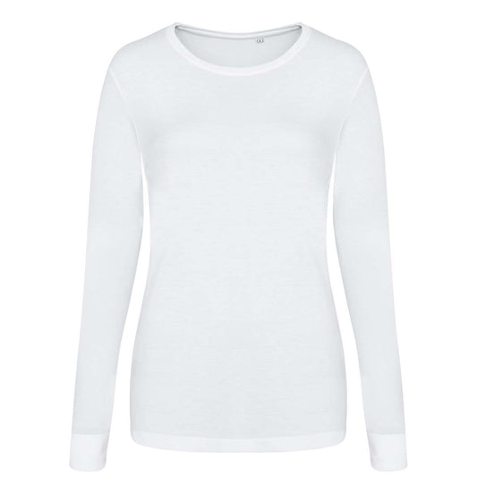LONG SLEEVE GIRLIE TRI-BLEND T - Solid White - colorimageurl