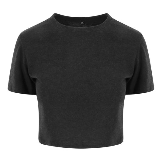 WOMEN'S TRI-BLEND CROPPED T - Solid Black - colorimageurl