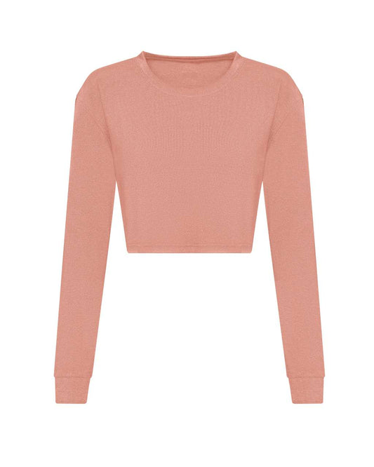 WOMEN'S L/S CROPPED T - Dusty Pink - colorimageurl