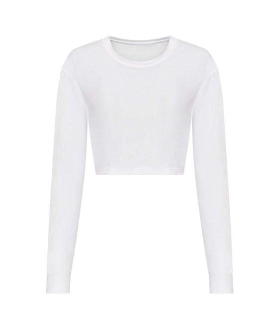 WOMEN'S L/S CROPPED T - Solid White - colorimageurl