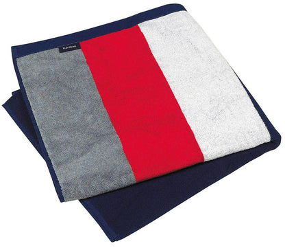 STRIPED BEACH TOWEL - Grey/Red/White/Navy - Main