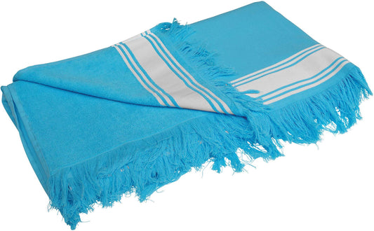 FOUTA TOWEL - Turquoise/White - Main