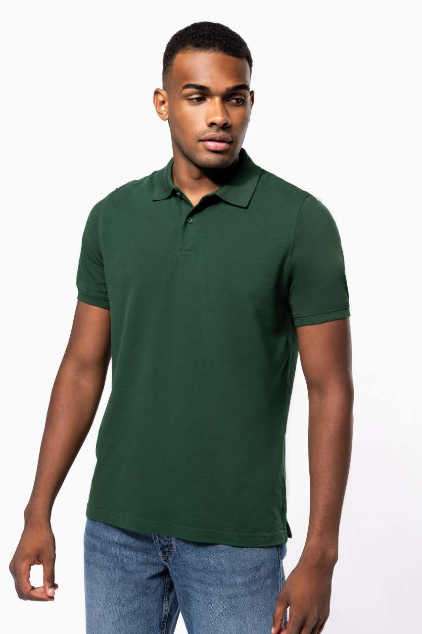 MEN'S ORGANIC 180 PIQUÉ POLO SHIRT - Black - modelimageurl