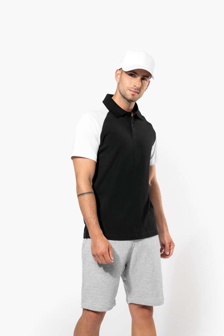 BASEBALL - SHORT-SLEEVED POLO SHIRT - Black/Red - Model