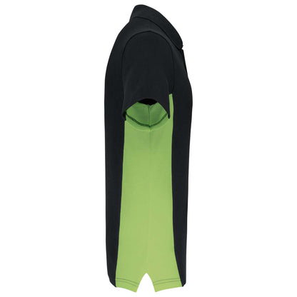 FLAG - SHORT-SLEEVED TWO-TONE POLO SHIRT - Black/Lime - Additional