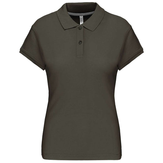 LADIES' SHORT-SLEEVED POLO SHIRT - Dark Khaki - Main