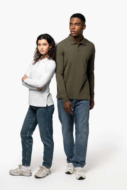 MEN'S LONG-SLEEVED POLO SHIRT - Chocolate - Additional