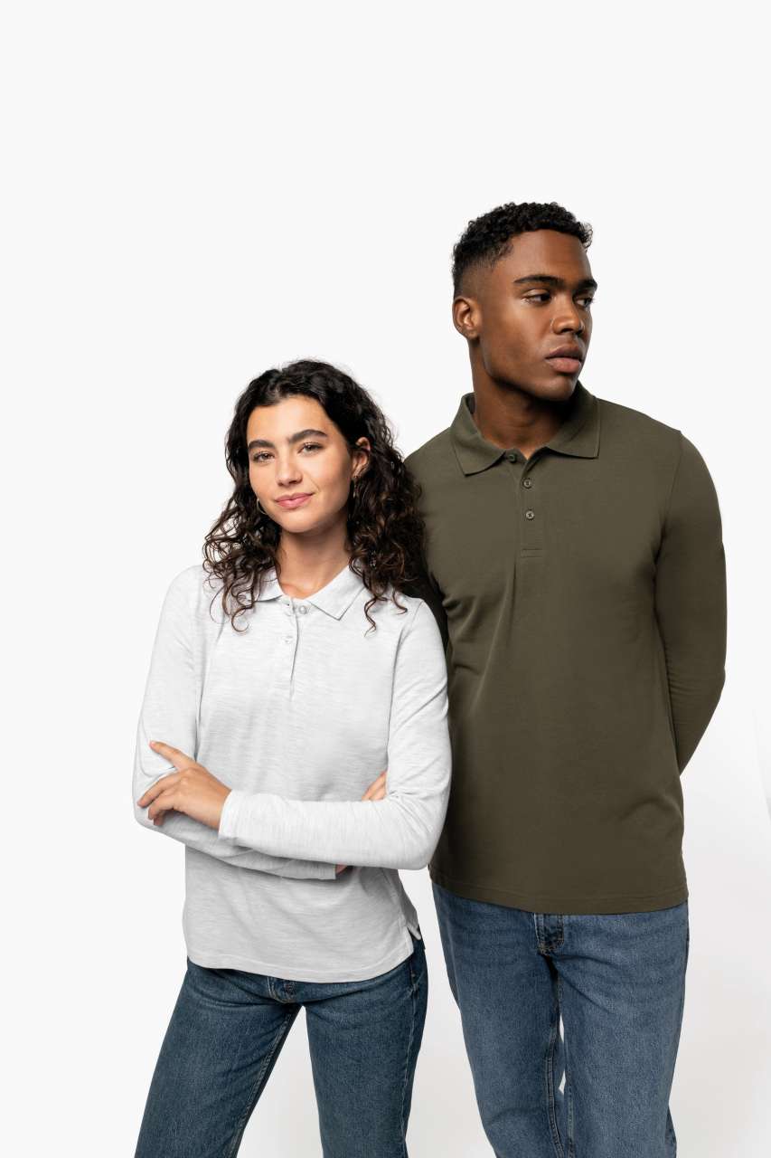 MEN'S LONG-SLEEVED POLO SHIRT - Black - Additional