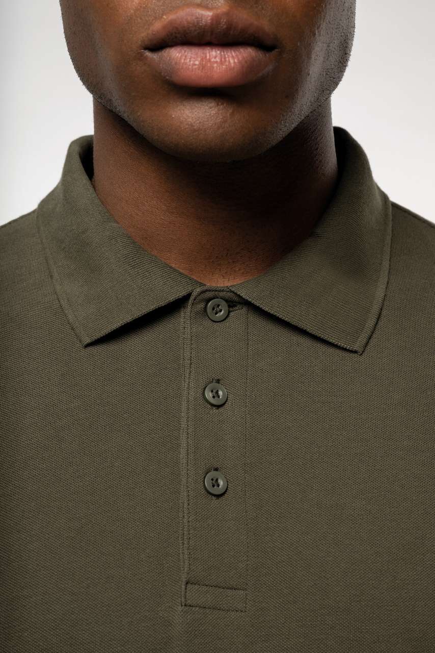 MEN'S LONG-SLEEVED POLO SHIRT - Black - Additional