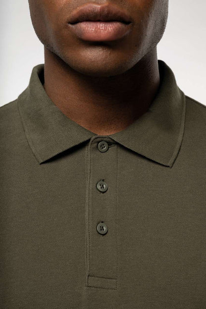 MEN'S LONG-SLEEVED POLO SHIRT - Black - Additional