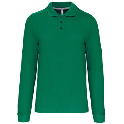 MEN'S LONG-SLEEVED POLO SHIRT - Kelly Green - Main