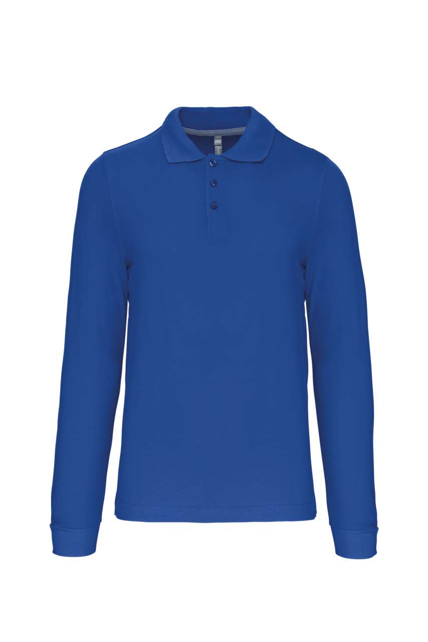 MEN'S LONG-SLEEVED POLO SHIRT - Light Royal Blue - Main