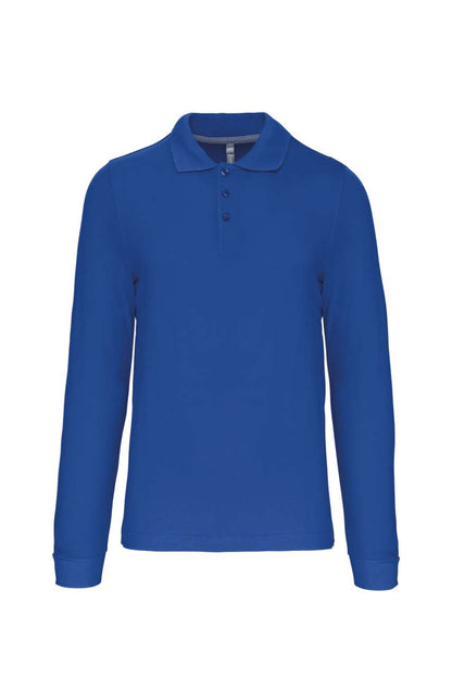 MEN'S LONG-SLEEVED POLO SHIRT - Light Royal Blue - Main