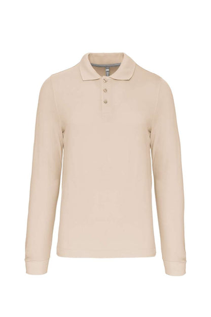 MEN'S LONG-SLEEVED POLO SHIRT - Light Sand - Main