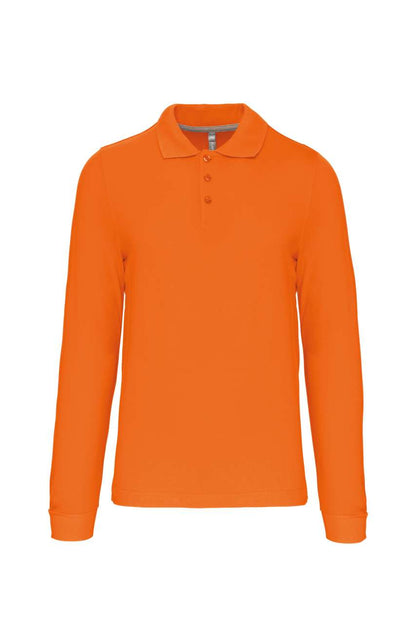 MEN'S LONG-SLEEVED POLO SHIRT - Orange - Main