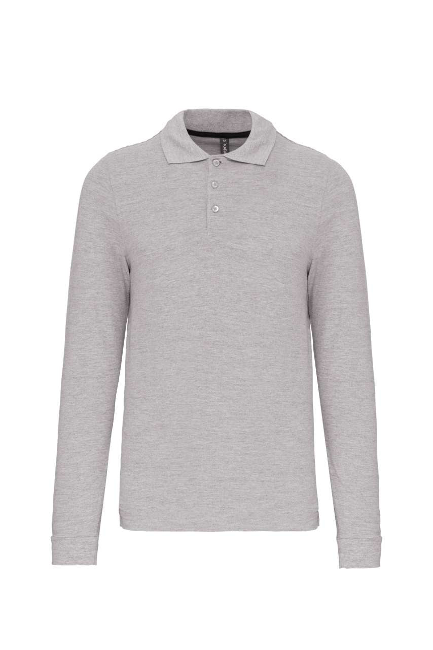 MEN'S LONG-SLEEVED POLO SHIRT - Oxford Grey - Main