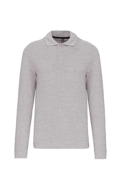 MEN'S LONG-SLEEVED POLO SHIRT - Oxford Grey - Main