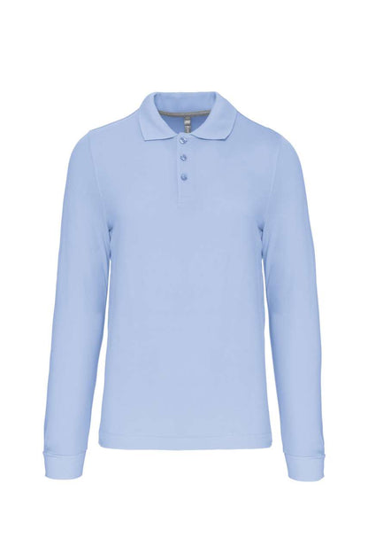 MEN'S LONG-SLEEVED POLO SHIRT - Sky Blue - Main
